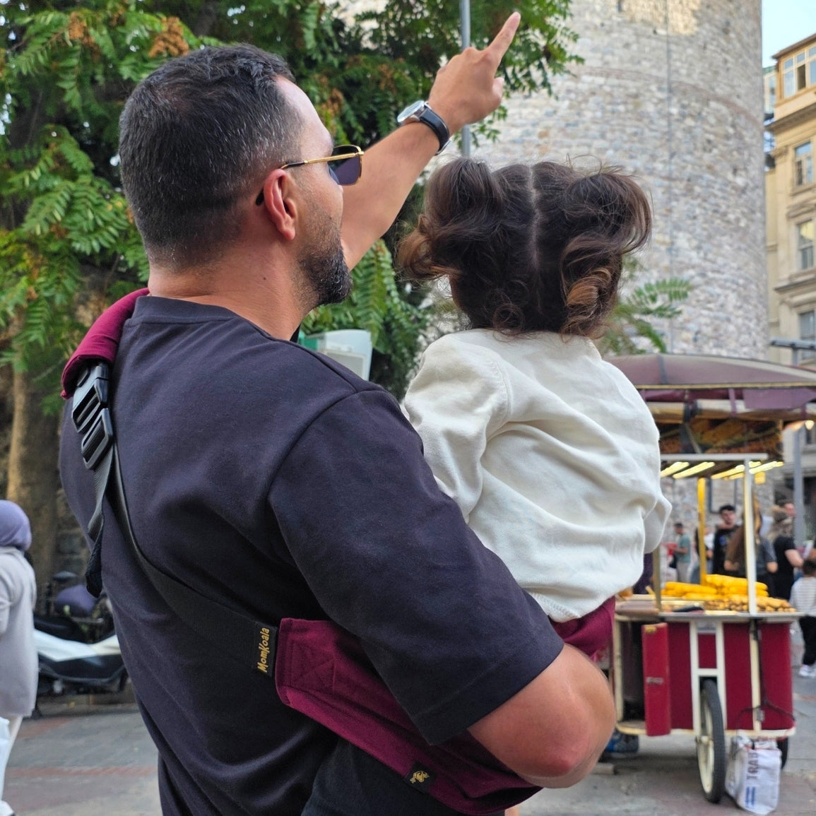 Bordo Renkli Bebek Yan Sling Taşıyıcı