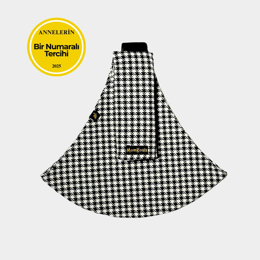 Kaz Ayağı Desenli Bebek Yan Sling Taşıyıcı